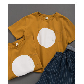image of 極簡圓形印花單口袋短袖棉T Minimalist Circular Print Single Pocket Short Sleeve Cotton T
