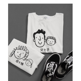 image of 男裝 親子系列頭像圖棉T Men's Clothing, Parent-Child Series Avatar Cotton T