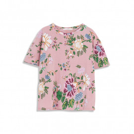 image of 彩繪花卉寬鬆短袖棉T Painted Floral Loose Short Sleeve Cotton T