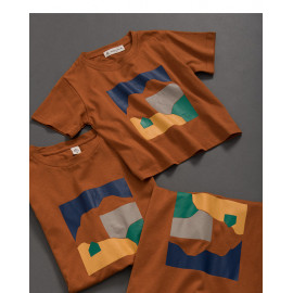 image of 童裝 親子系列色彩幾何印花短T Children's Wear Parent-Child Series Color Geometric Print Short T
