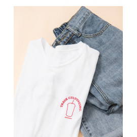image of 皮杯子字母雙面印花短T Playful Cup Letters Double-Sided Printing Short T