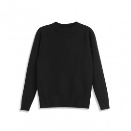 image of 純色羅紋圓領針織上衣 三色售 Solid Color Ribbed Crew Neck Knit Top Three Colors