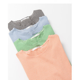 image of 配色細條紋圓領短T 四色售 Color Matching Pinstriped Round Neck Short T Four Colors