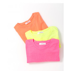 image of 螢光色系圓領短T 三色售 Fluorescent Color Round Neck Short T Three Colors
