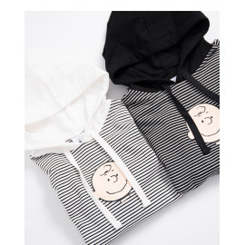 image of 查理‧布朗親子系列條紋連帽T恤 兩色售 Charlie Brown Family Series Striped Hooded T-Shirt Two-Color