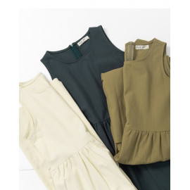 image of 簡約素色無袖棉麻連身褲 三色售 Simple Plain Sleeveless Cotton And Linen Jumpsuit Three-Colors