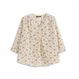 image of V領滿版小花雪紡上衣 兩色售 V-Neck Full Version Of Small Flower Chiffon Top Two-Colors