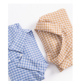 image of 滿版格紋後釦造型長袖襯衫 兩色售 Full-Length Plaid Buckled Long-Sleeved Shirt Two-Colors