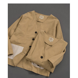 image of 撞色多口袋拼接長袖外套 Contrast Multi-Pocket Splicing Long-Sleeved Jacket