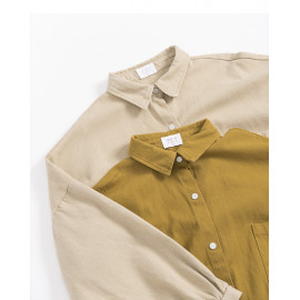 image of 鬚邊造型長版襯衫外套 兩色售 Must-Have Long-Sleeved Shirt Coat Two Colors
