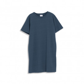 image of 麻棉素面側開衩長版洋裝 三色售 Hemp Cotton Side Open Long Dress Three Colors