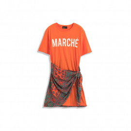 image of 配色字母腰帶造型短袖洋裝 Color Matching Letter Belt Shape Short-Sleeved Dress