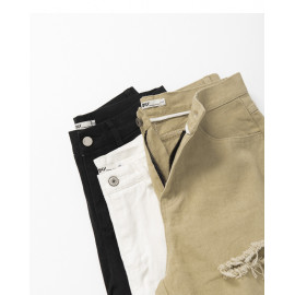 image of 刷破鬚邊造型短褲 三色售 Brush Torn Hair Style Shorts Three Colors