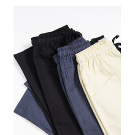 image of 抽繩設計水洗休閒褲 三色售 Drawstring Design Washed Casual Pants Three Colors