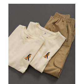 image of 情侶人物刺繡短袖棉T Couple Character Embroidery Short Sleeve Cotton T