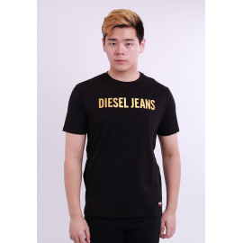 image of Diesel Men Graphics Round Neck Tee Short Sleeve - Black