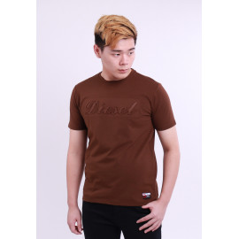 image of Diesel Men Graphics Round Neck Tee Short Sleeve - Dark Brown