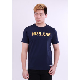 image of Diesel Men Graphics Round Neck Tee Short Sleeve - Navy