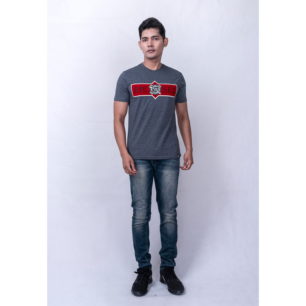 Diesel Men Graphic Tee S/S – Dark Melange Diesel Men Graphic Tee S/S – Dark Melange