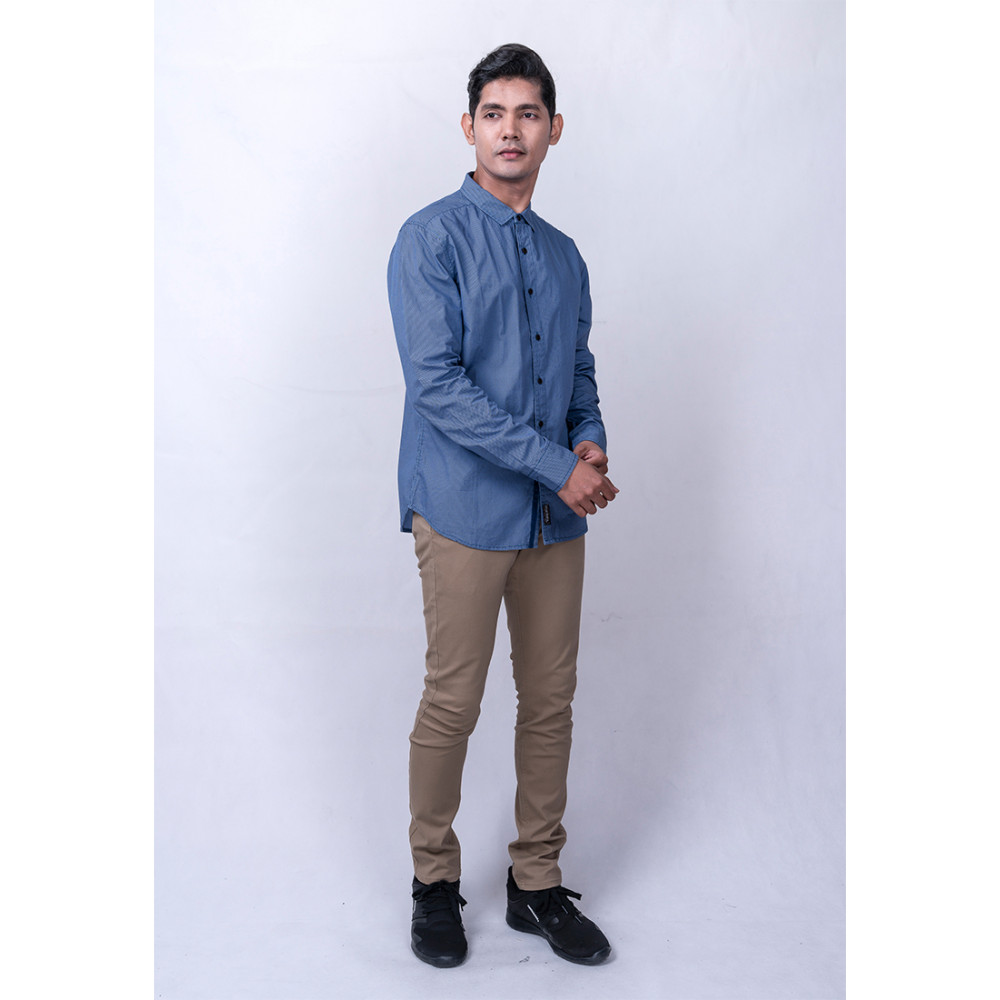 Diesel Men Printed Shirt L/S - Blue Diesel Men Printed Shirt L/S - Blue