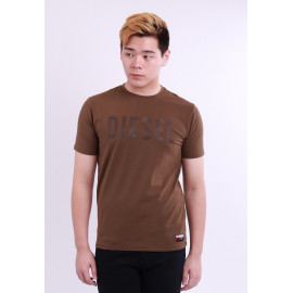 image of Diesel Men Graphics Round Neck Tee Short Sleeve - Brown