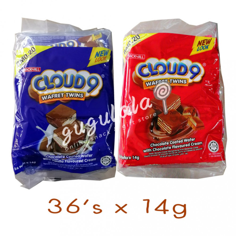 Cloud 9 Wafret Twins Vanilla/Chocolate 36'S X 14g Cloud 9 Wafret Twins Vanilla/Chocolate 36'S X 14g