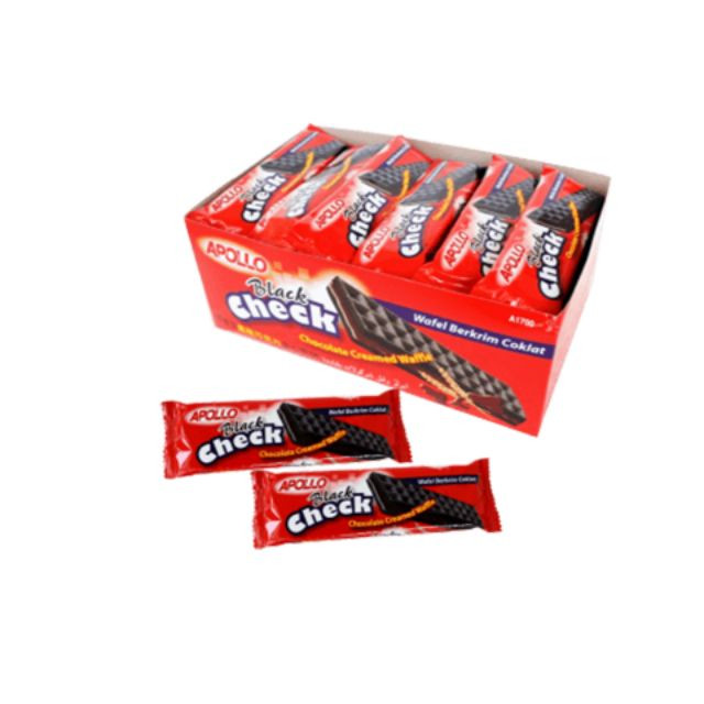 Apollo Black Checker Chocolate Waffle A1700 36'S X 18g Apollo Black Checker Chocolate Waffle A1700 36'S X 18g