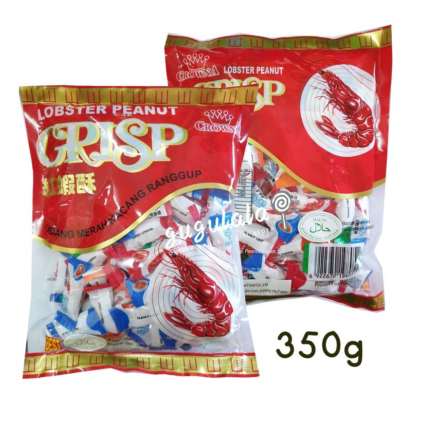Crowna Lobster Peanut Crisp 红虾酥 350g Crowna Lobster Peanut Crisp 红虾酥 350g