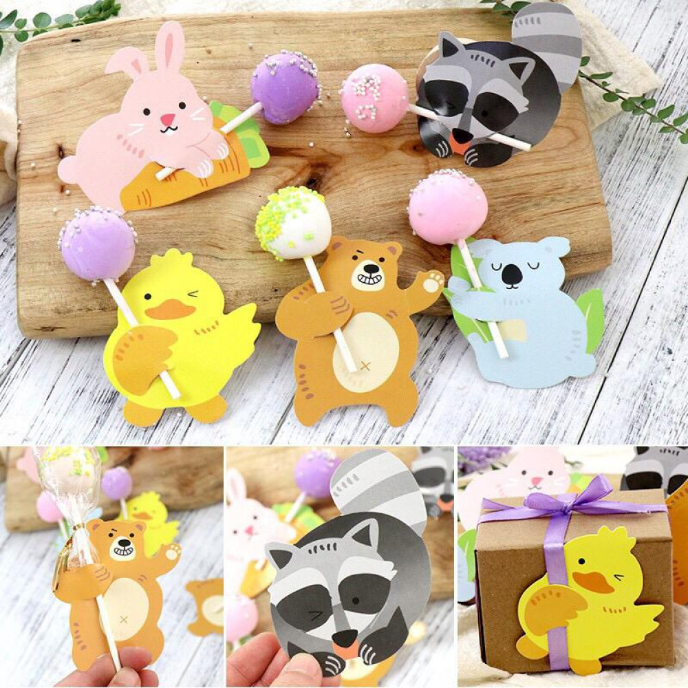 10 Pcs Cute Animals Lollipop Holder 10 Pcs Cute Animals Lollipop Holder