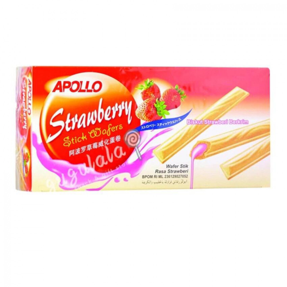 Apollo Strawberry Stick Wafers A1042V 30'S X 11g Apollo Strawberry Stick Wafers A1042V 30'S X 11g
