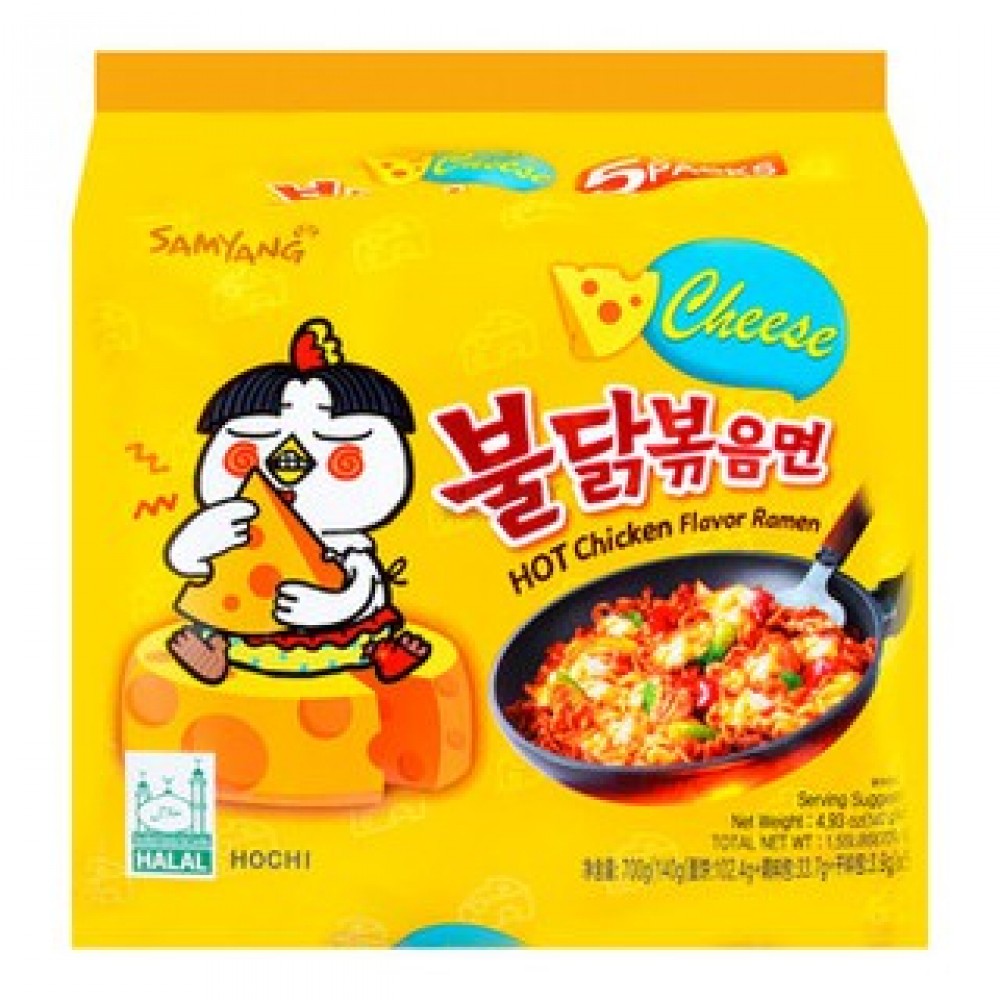 SAMYANG CHEESE SPICY RAMEN HALAL 1 BEGx5 SAMYANG CHEESE SPICY RAMEN HALAL 1 BEGx5