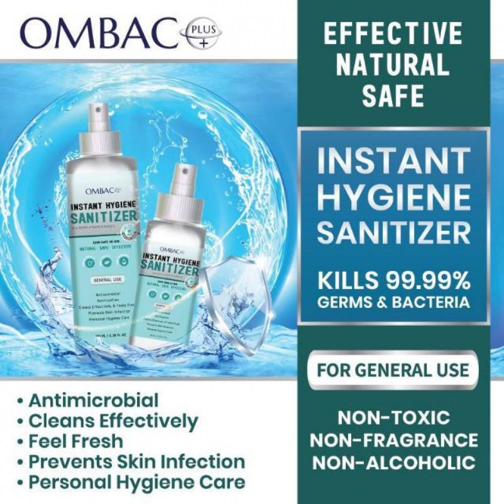 READY STOCK - OMBAC Plus Instant Hygiene Sanitizer 60ml