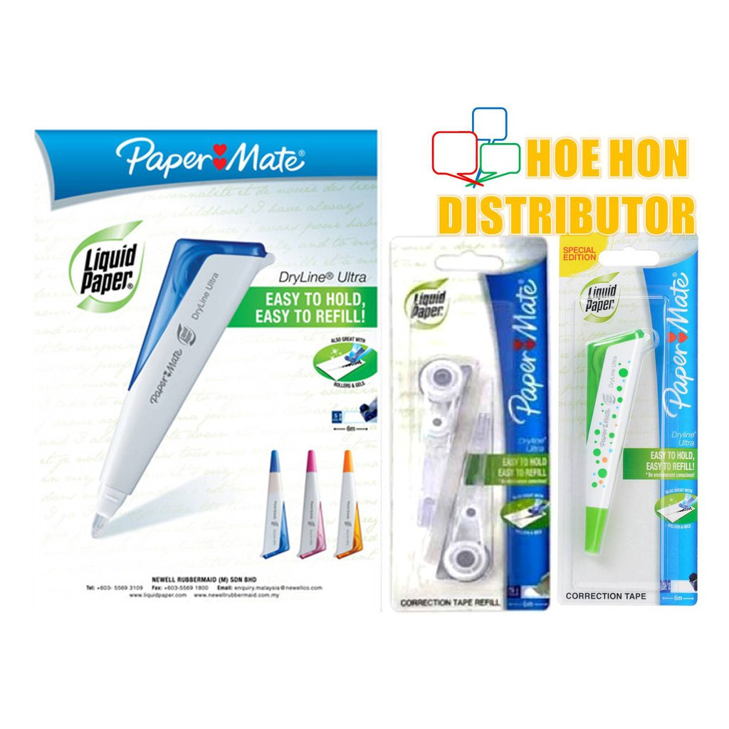 image of Papermate Liquid Paper Dryline Ultra Refillable Correction Tape 5mm X 6m