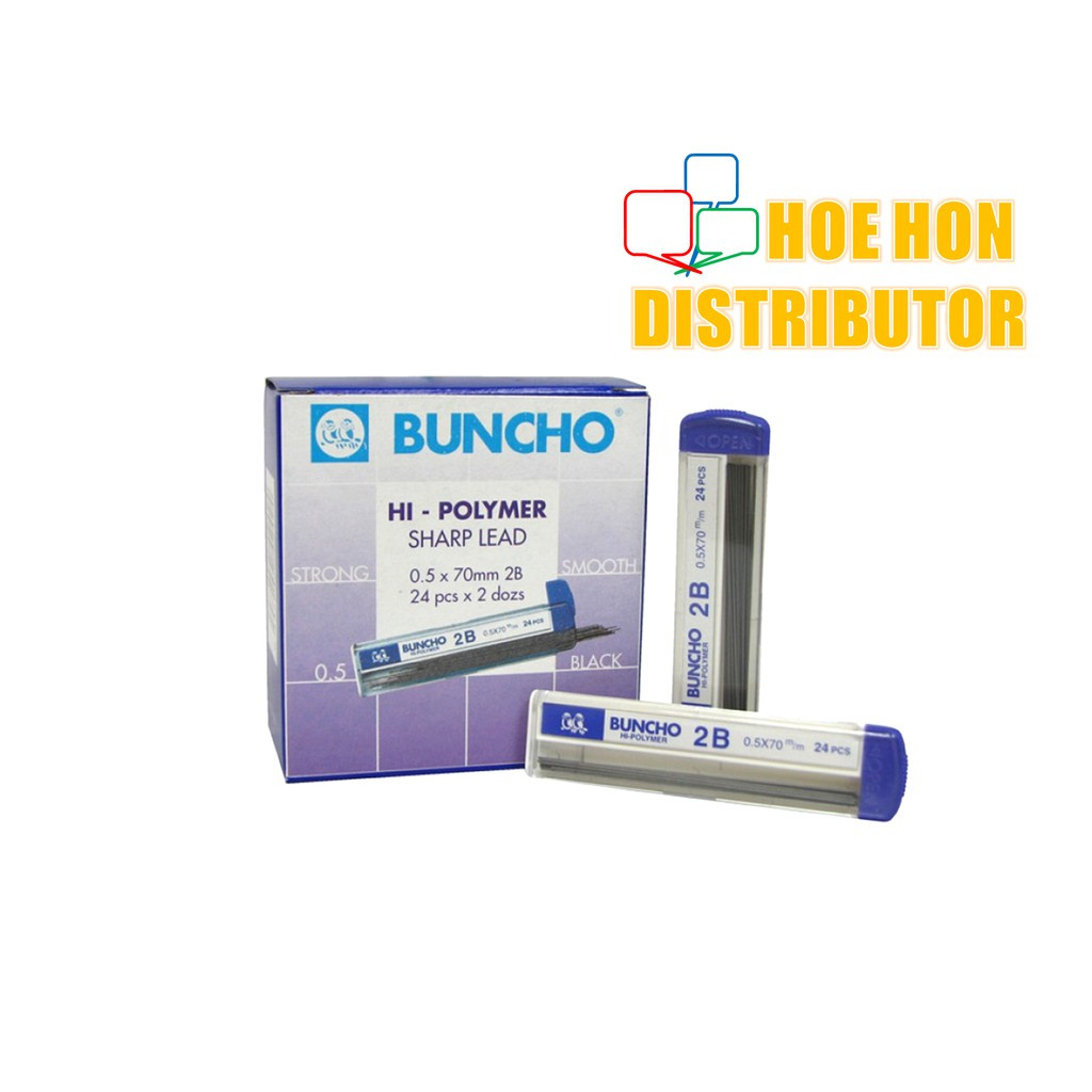 Buncho Hi-Polymer Pencil Lead 0.5 X 70mm 2B Buncho Hi-Polymer Pencil Lead 0.5 X 70mm 2B