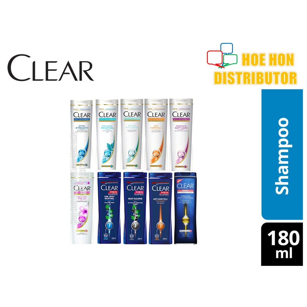 image of Clear Hair Shampoo Ice Cool Sport Menthol Hair Fall Itch Sakura 170ml / 180ml