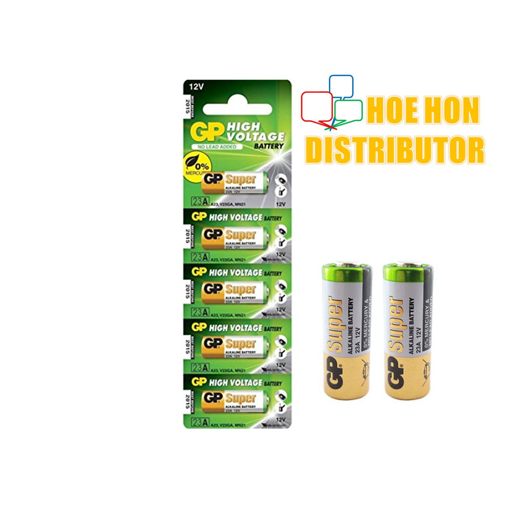 GP Super Alkaline Battery 12V 23A, A23, 23AE, 23AF, V23GA, Remote Control 1unit GP Super Alkaline Battery 12V 23A, A23, 23AE, 23AF, V23GA, Remote Control 1unit