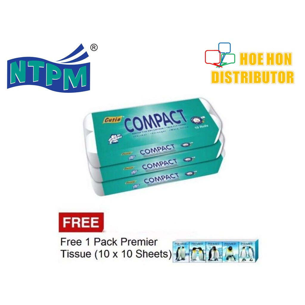 Cutie Compact Multipurpose Toilet Facial Hygiene Tissue 180g / 1.8kg 10 Roll Cutie Compact Multipurpose Toilet Facial Hygiene Tissue 180g / 1.8kg 10 Roll