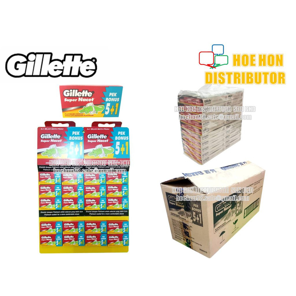 Gillette Super Nacet Platinum Coated 5+1 Refill Blade Original Mata Pisau Buaya Gillette Super Nacet Platinum Coated 5+1 Refill Blade Original Mata Pisau Buaya