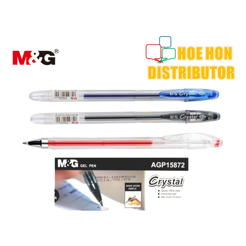 M&G Crystal Gel Pen 0.5mm 0.7mm Black Blue Red M&G Crystal Gel Pen 0.5mm 0.7mm Black Blue Red