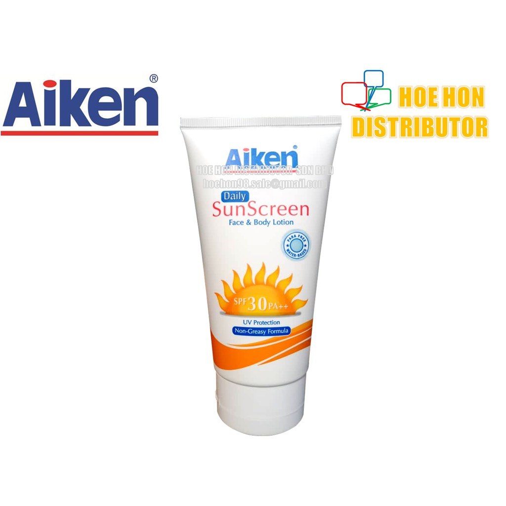 Aiken Daily Sunscreen / Sun Block Face & Body Lotion SPF 30 PA+++ 150g Aiken Daily Sunscreen / Sun Block Face & Body Lotion SPF 30 PA+++ 150g