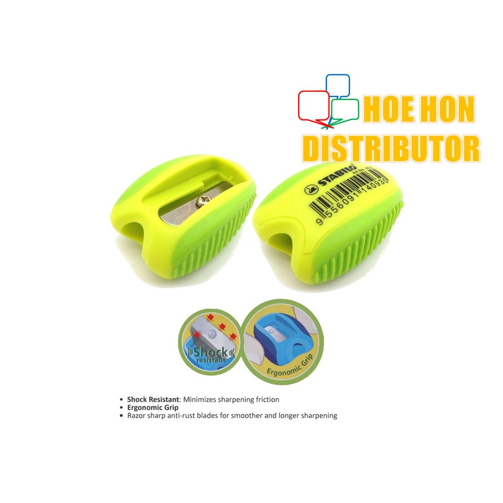 image of Stabilo X Shock Pencil Sharpener Ergonomic Grip, Shock Resistance, Razor Sharp