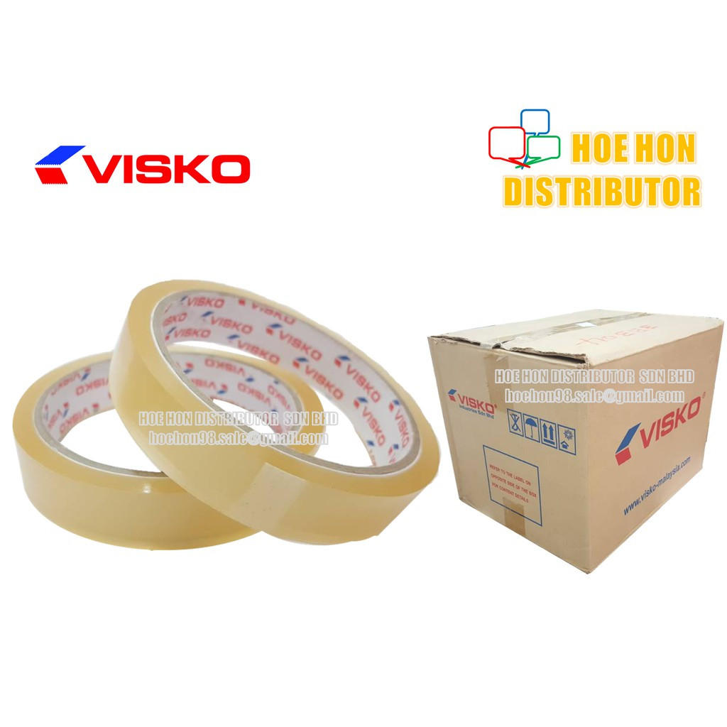 image of Visko OPP Adhesive Transparent Packaging Tape 18mm X 40 Yards / 3/4 Inch X 36m +