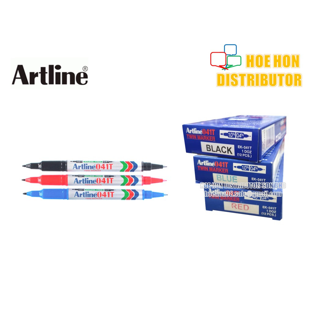 Artline Twin / Dual Tip Permanent And Waterproof Marker EK - 041T Artline Twin / Dual Tip Permanent And Waterproof Marker EK - 041T