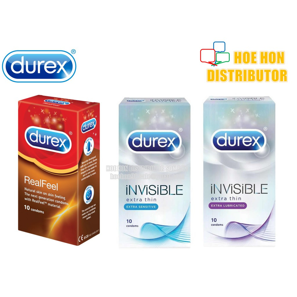 image of Durex Real Feel / Durex Invisible Extra Sensitive, Extra Lubricant 10pcs / Box