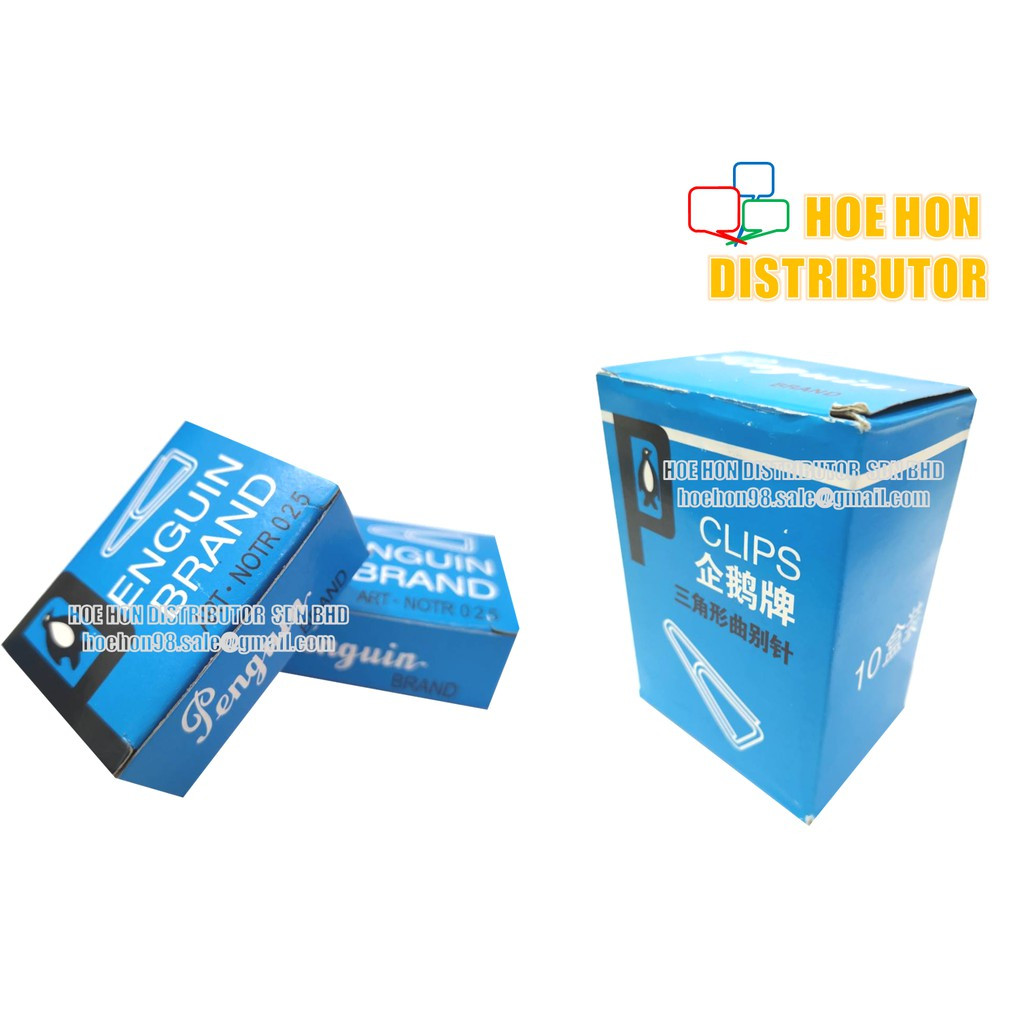 image of Penguin Triangle Paper Clip / Klip Kertas / 回形针 25mm 025 100pcs / Small Box