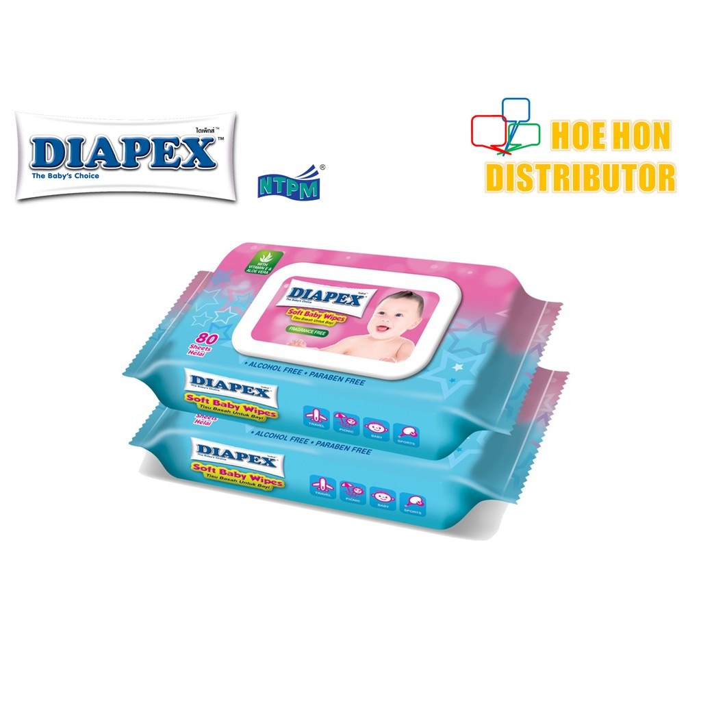 Diapex Soft Baby Wipe Wet Tissue / Tisu Basah Bayi 80 Sheet X 2 Pack Diapex Soft Baby Wipe Wet Tissue / Tisu Basah Bayi 80 Sheet X 2 Pack