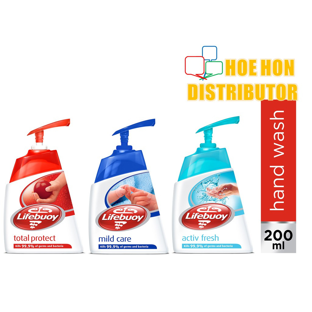 image of Lifebuoy Handwash 200ml Hand Wash 200ml, Total Protect, Mild Care, Activ Fresh