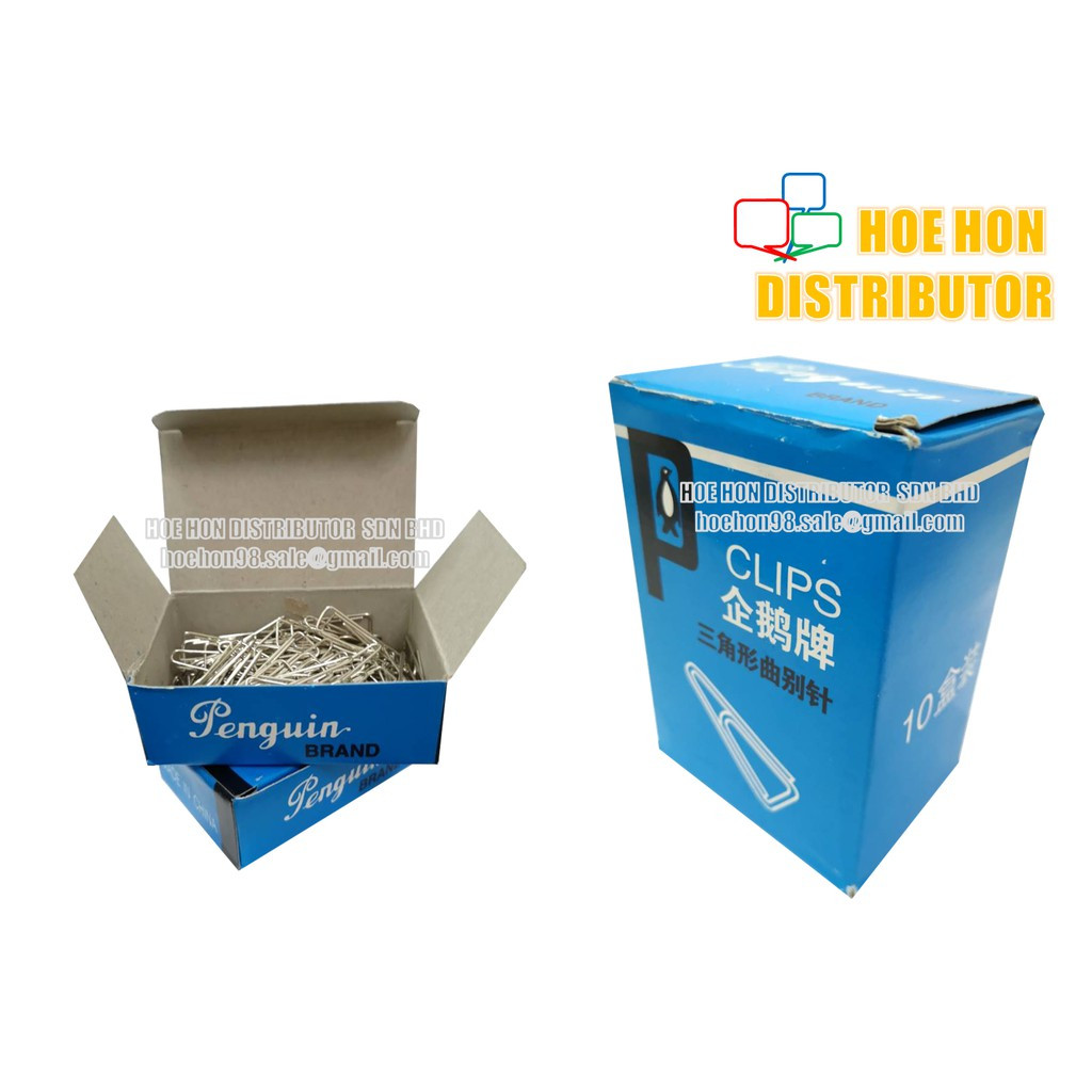 image of Penguin Triangle Paper Clip / Klip Kertas / 回形针 31mm 031 100pcs / Small Box