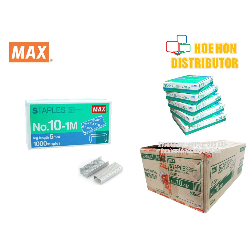 image of MAX Staples No 10 / No. 10-1M / Staple Bullet / Isi Dawai Kokot MAX MS90126