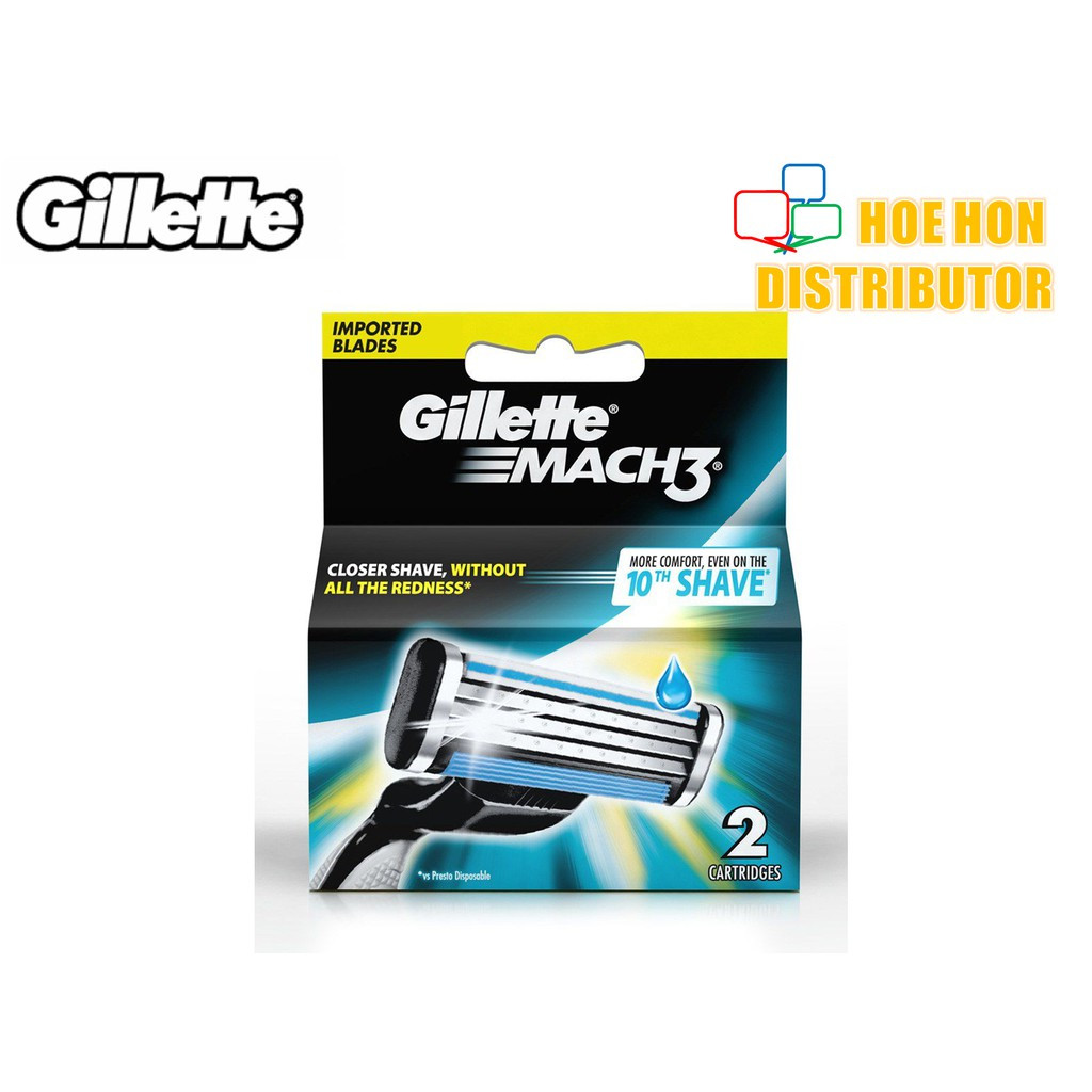 image of Gillette Mach 3 / Mach3 2 Pcs Refill Cartridges Pisau Cukur (ORIGINAL)